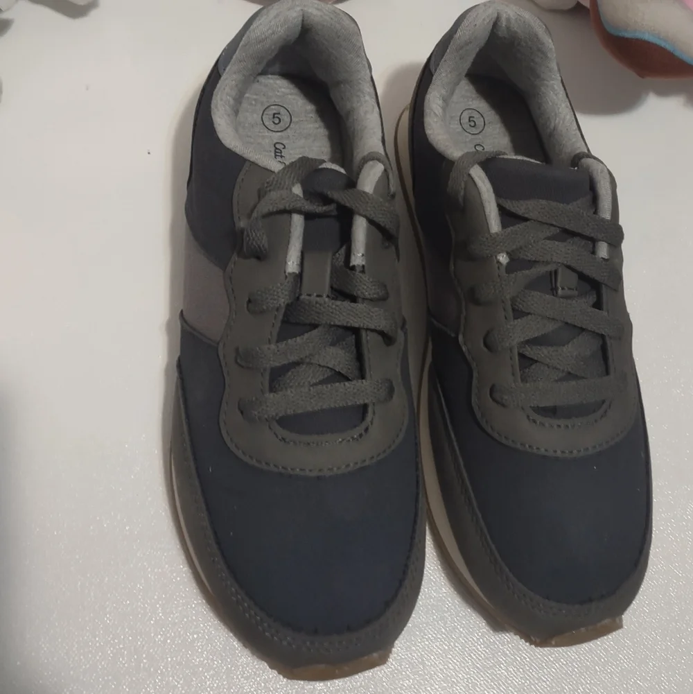 Cat & Jack Charcoal and Black Lace-Up Sneakers